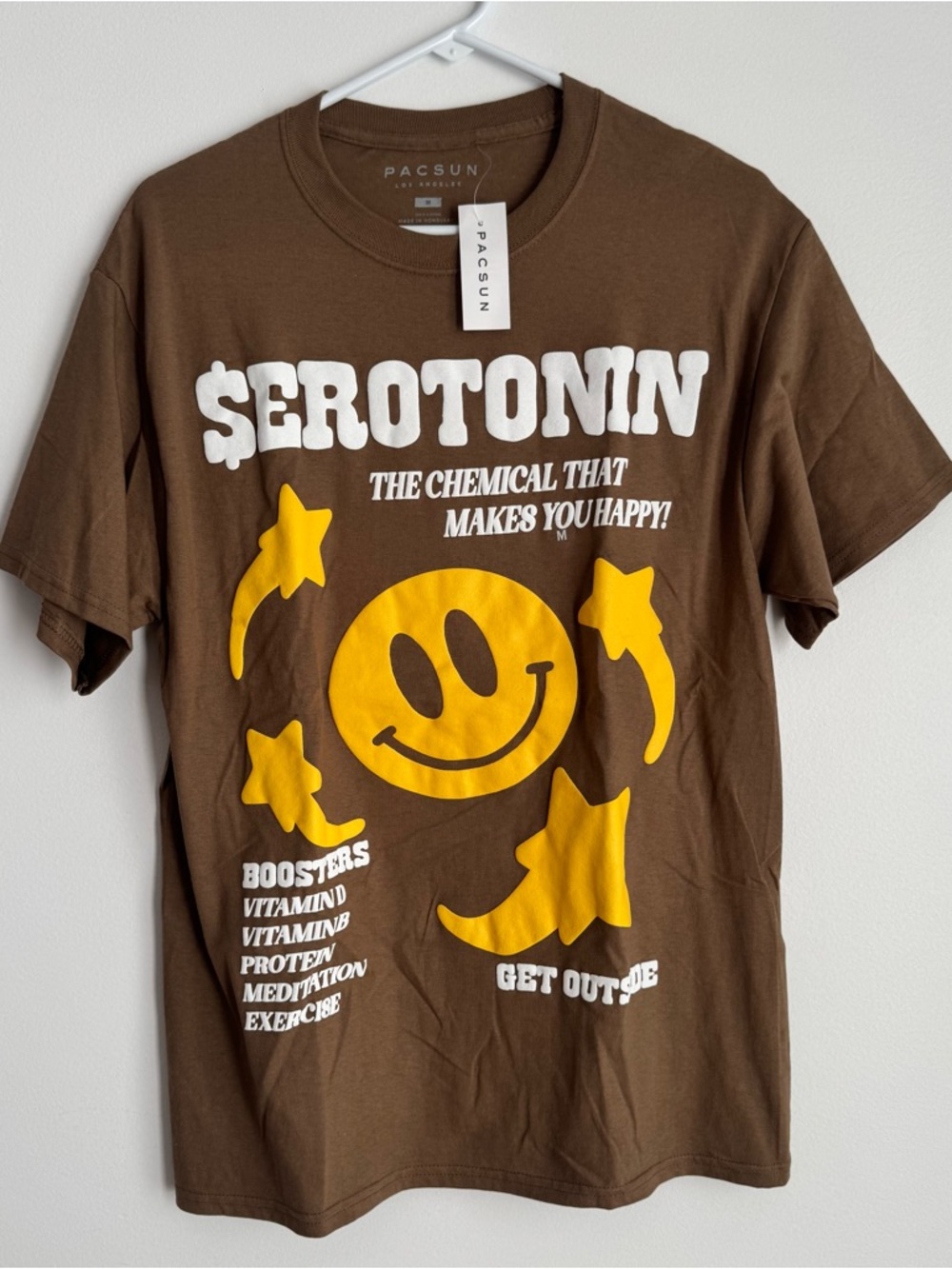 PacSun Men’s Serotonin Graphic Tee - Brown & Yellow